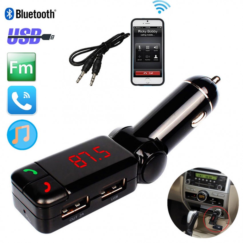 Блутут трансмитер за кола (MP3player FM предавател зарядно USB и Bluetooth) HF4